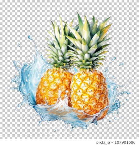 watercolor pineapple isolated watercolor pineapple isolated 107901086