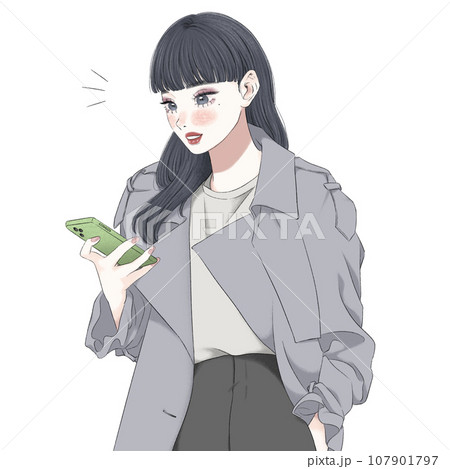 スマホを操作する女性 スマホを操作する女性 107901797