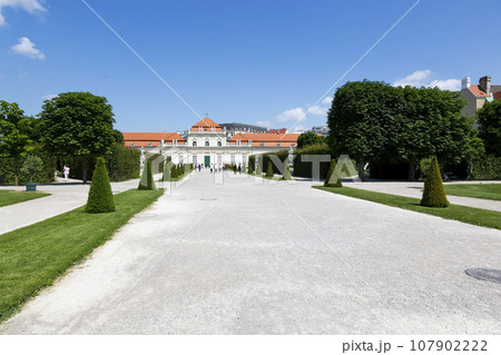 View of the Belvedere Gardens in Vienna View of the Belvedere Gardens in Vienna 107902222
