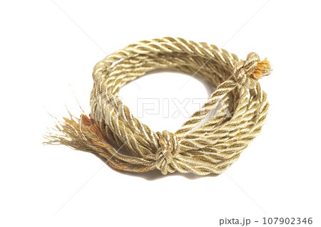 Golden rope isolated on a white background 107902346