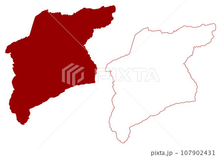 Gonten District (Switzerland, Swiss Confederation, Canton of Appenzell Innerrhoden or Appenzell Inner-Rhodes) map vector illustration, scribble sketch Bezirk Gonten map 107902431