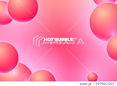 Abstract background with hot pink shiny balls floating in motion. 107902563