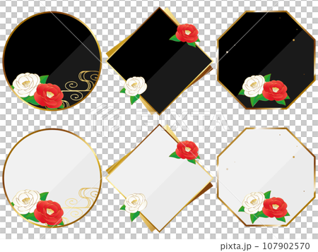 6 件豪華山茶花框架,黑色和白色 6 件豪華山茶花框架,黑色和白色 107902570