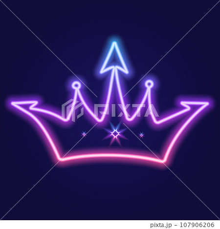 A set of neon gradient crowns. Vector illustration 107906206