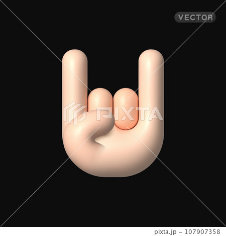 Modern rock 3d hand, great design for any purposes. Vector illustration 107907358