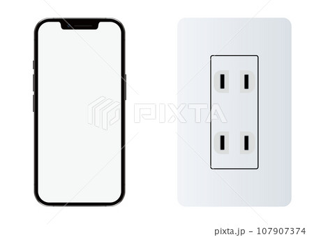 スマートフォンとコンセント スマートフォンとコンセント 107907374