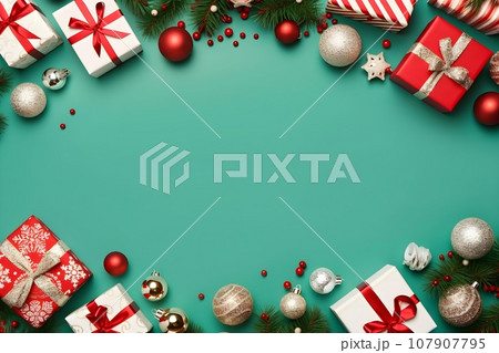 クリスマスの背景素材11　AI生成画像 107907795