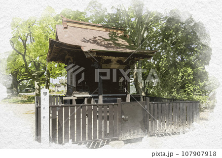 水彩画風 斑鳩寺 天神社 兵庫県揖保郡太子町 水彩画風 斑鳩寺 天神社 兵庫県揖保郡太子町 107907918