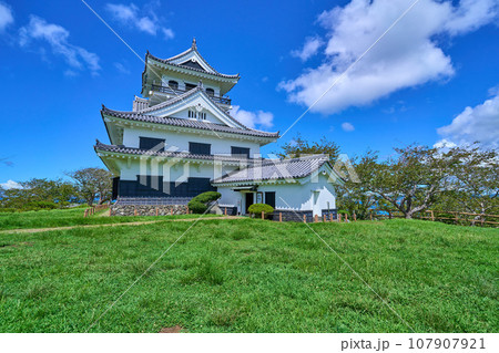 千葉県館山市館山の城山公園の館山城(模擬天守)を南東側から見る 千葉県館山市館山の城山公園の館山城(模擬天守)を南東側から見る 107907921