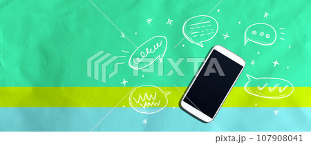 Speech bubbles and a smartphone Speech bubbles and a smartphone 107908041