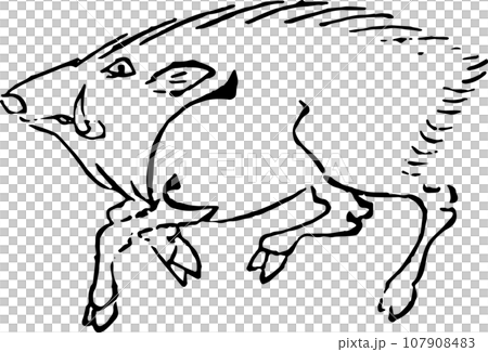 突進するいのししのイラスト素材 [107908483] - PIXTA