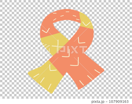 毛糸で編んだマフラーのイラスト 107909163