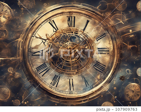 Abstract clocks fill space Abstract clocks fill space 107909763