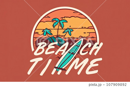 beach time theme 107909892