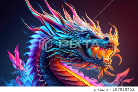 bright glass japanese dragon bright glass japanese dragon 107910452