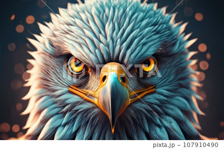 Eagle eyes in black background  107910490