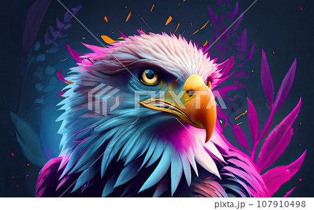 Eagle eyes in black background  107910498