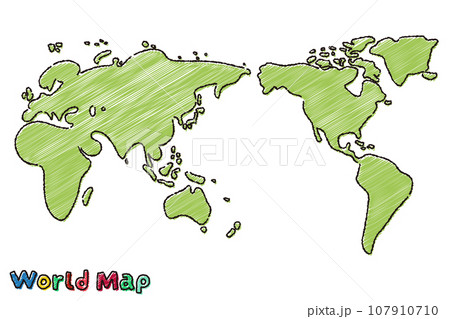 ラフな手書きの世界地図のイラスト素材 [107910710] - PIXTA