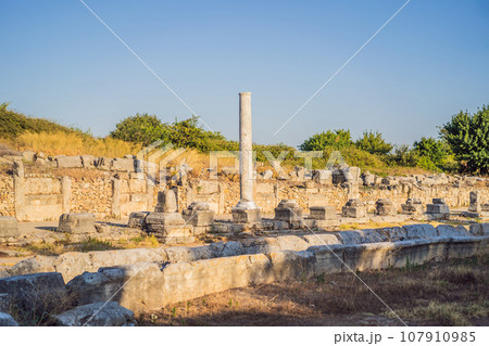 Ruins of the ancient Lycian city Perge located near the Antalya city in Turkey turkiye, GO Everywhere Ruins of the ancient Lycian city Perge located near the Antalya city in Turkey turkiye, GO Everywhere 107910985