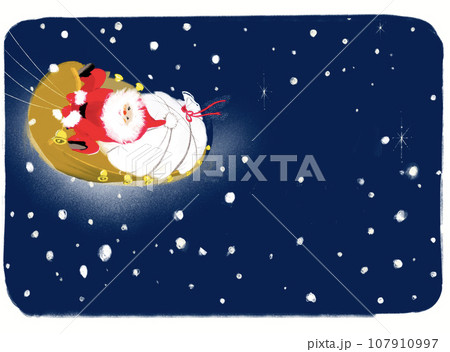 そりに乗ったサンタのイラスト そりに乗ったサンタのイラスト 107910997