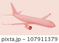 Plane take off on pink background. 3d rendering 107911379