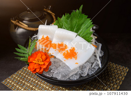 Ika sashimi dish Ika sashimi dish 107911430
