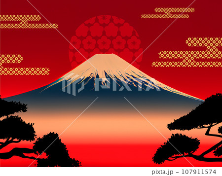富士のイメージ背景1-1~バリエーションございます~　長方形 107911574