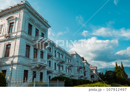 White renascence style building in green garden. White renascence style building in green garden. 107912497