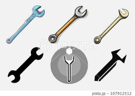 Combination wrench or spanner set with open box 107912512