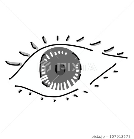 ゆるめシンプル顔パーツ　単品　目　ベタ塗り 107912572