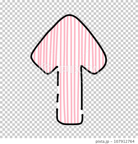 ゆるめシンプル矢印カラー　単品　上　赤 107912764