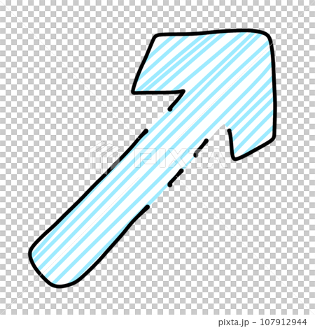 Loose simple arrow color, single item, upper right, light blue 107912944