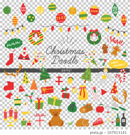 Christmas party illustration set Christmas party illustration set 107913181