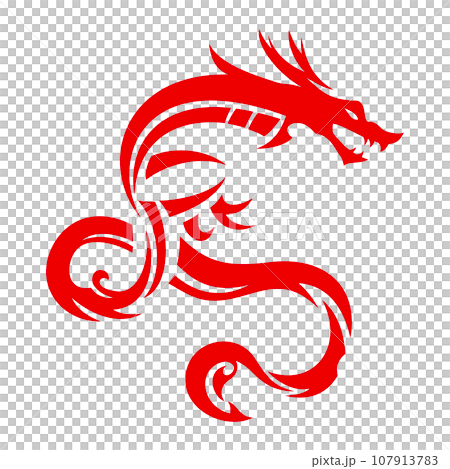Tribal design illustration of dragon, dragon, dragon, dragon Tribal design illustration of dragon, dragon, dragon, dragon 107913783