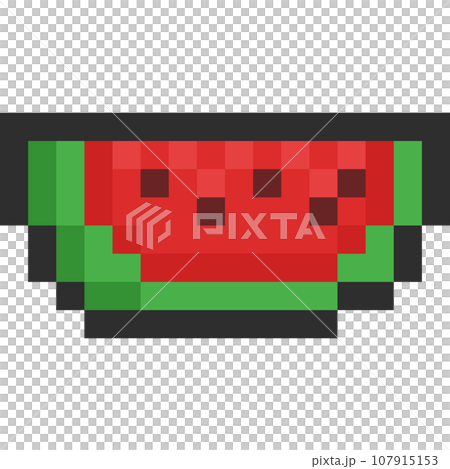 Pixel art cartoon watermelon icon 3 107915153