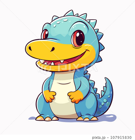 Crocodile t-shirt design graphic, cute happy kawaii style Crocodile t-shirt design graphic, cute happy kawaii style 107915830