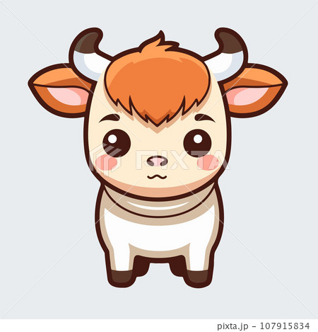 Cow t-shirt design graphic, cute happy kawaii style Cow t-shirt design graphic, cute happy kawaii style 107915834