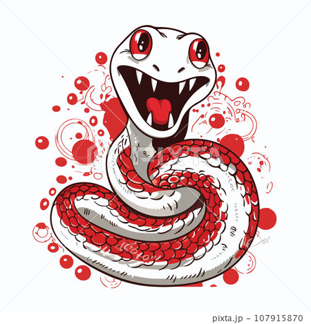 Cobra t-shirt design graphic, cute happy kawaii style 107915870