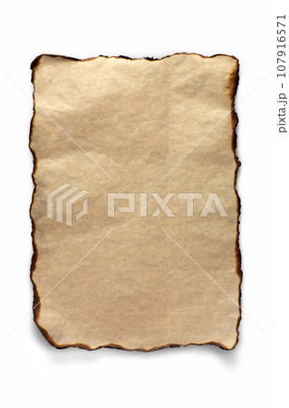 Burnt sheet of parchment 107916571