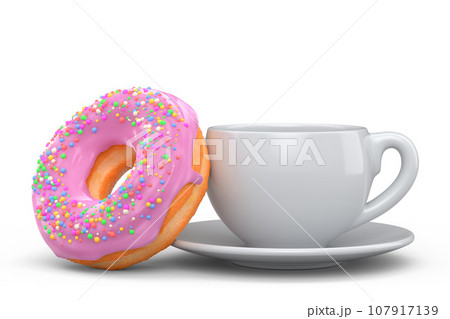 Ceramic coffee cup for cappuccino, americano, espresso, mocha, latte on white 107917139