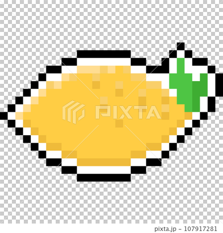 Pixel art cartoon lemon icon 107917281