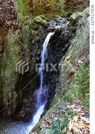 ゆずの里毛呂山町の観光名所となっている獅子ヶ滝を俯瞰した風景 ゆずの里毛呂山町の観光名所となっている獅子ヶ滝を俯瞰した風景 107917836