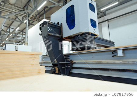 Woodworking equipment in a furniture manufacture workshop Woodworking equipment in a furniture manufacture workshop 107917956