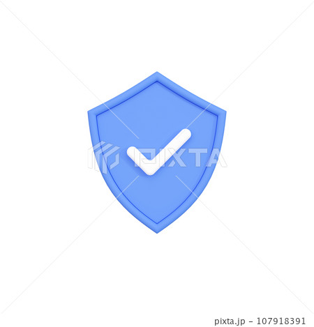 3DCG|チェックマークがついたシールドで保証して守ります 3DCG|チェックマークがついたシールドで保証して守ります 107918391