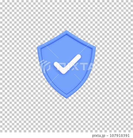 3DCG|チェックマークがついたシールドで保証して守ります 3DCG|チェックマークがついたシールドで保証して守ります 107918391