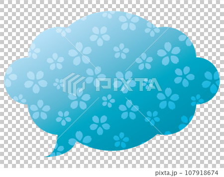 Speech bubble illustration 23 [Gradient cherry blossom pattern (light blue)] 107918674