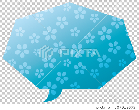 Speech bubble illustration 24 [Gradient cherry blossom pattern (light blue)] 107918675