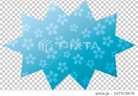 Speech bubble illustration 25 [Gradient cherry blossom pattern (light blue)] 107918676