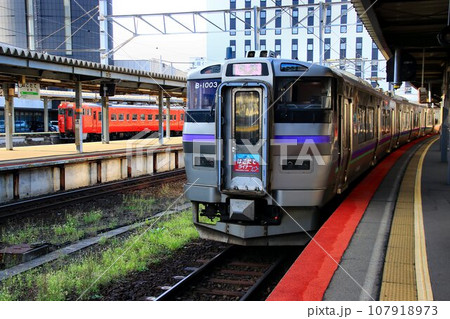 今も昔も北の大地の玄関口… 函館本線【函館駅】に停車する『はこだてライナー』733系 107918973