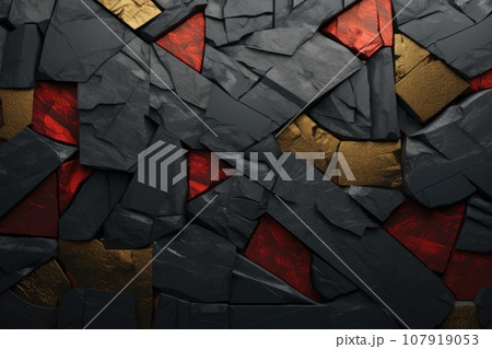 Background of black, gold and red stone slabs Background of black, gold and red stone slabs 107919053